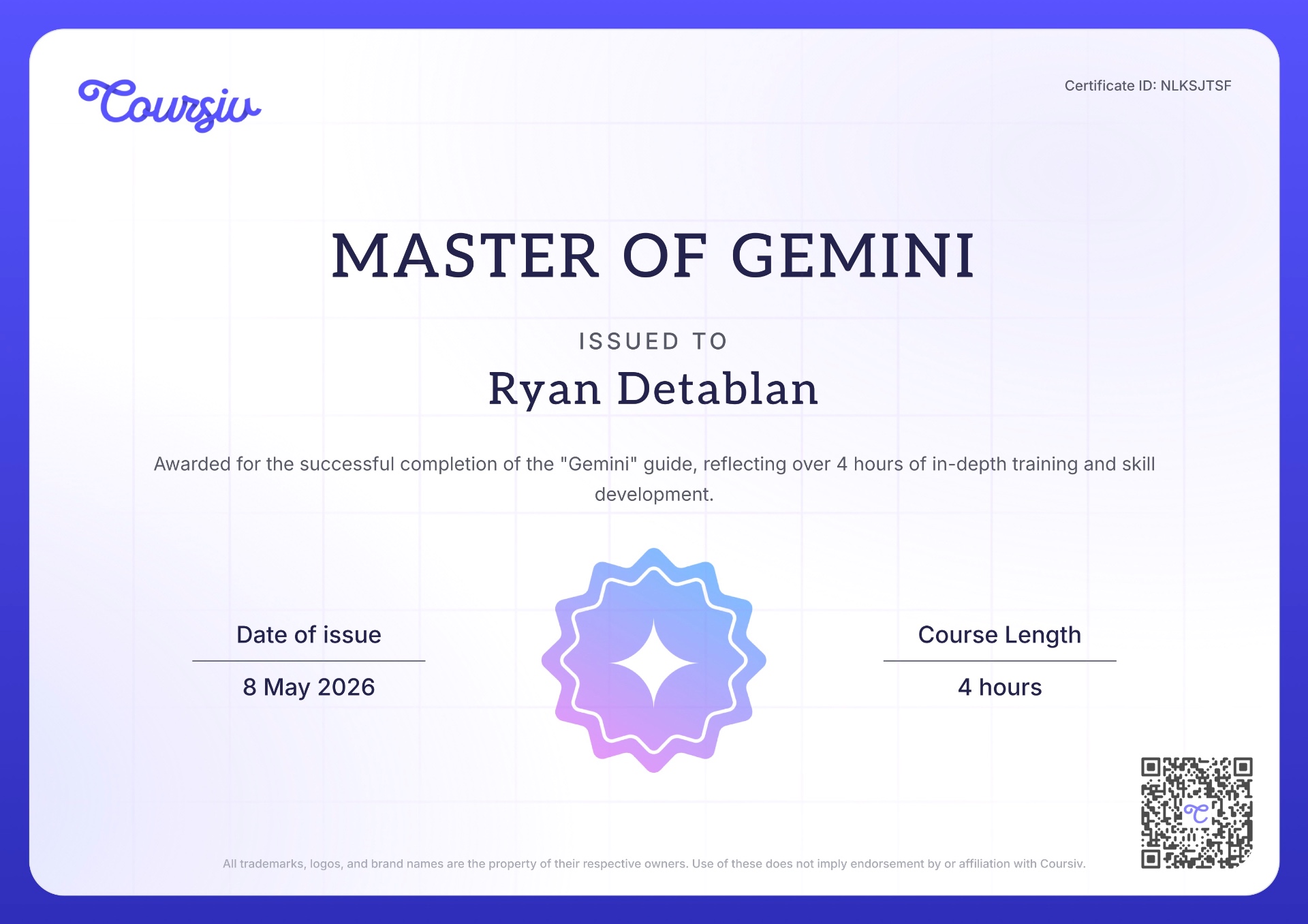 Master of Gemini certification badge