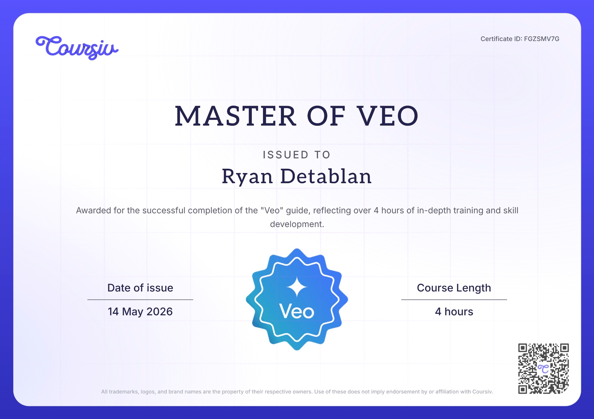 Master of VEO certification badge