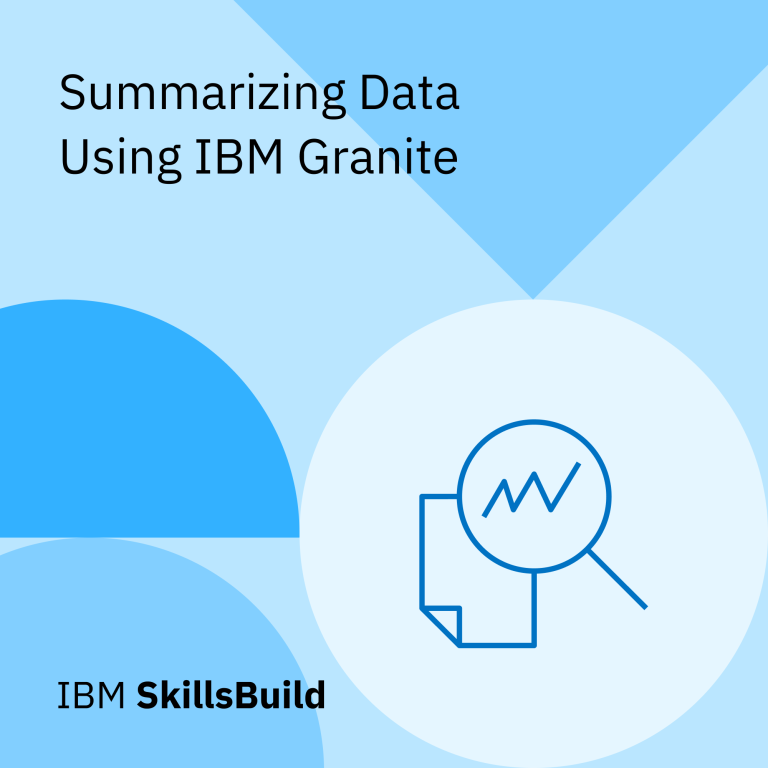 Summarizing Data Using IBM Granite certification badge